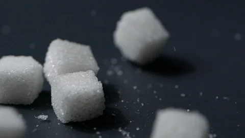 Sugar cubes falling in slow motion Stock Footage 113595525