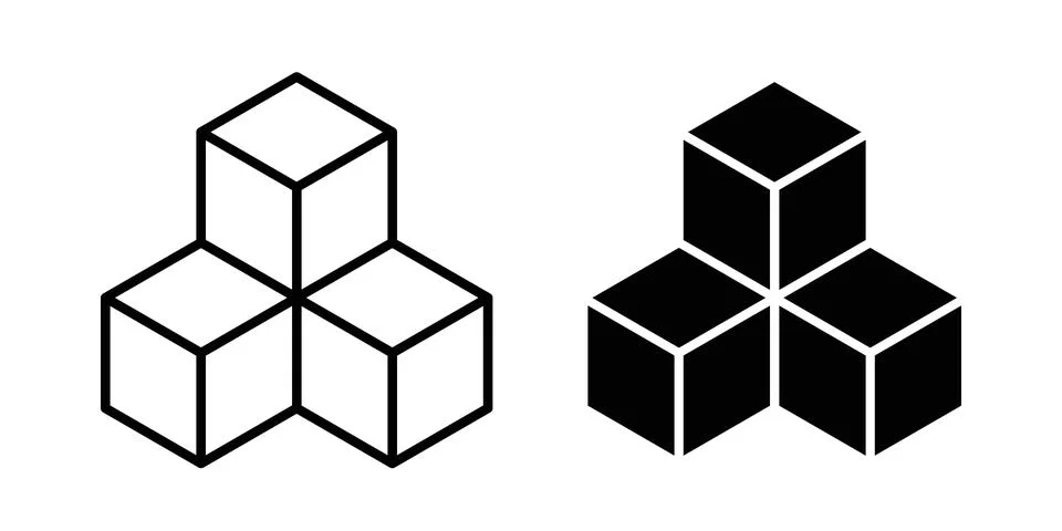 Sugar cubes icon design. Simple Vector illustrations.. 库存插图