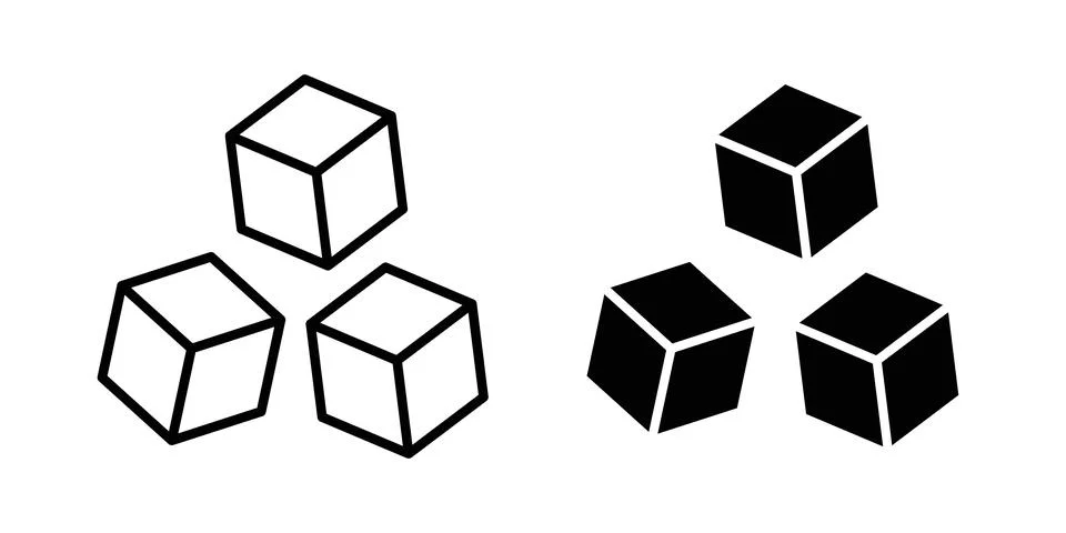 Sugar cubes icon set, collection of vector icons Stock Illustration