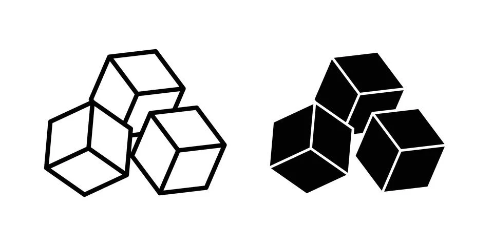 Sugar cubes icon set. Vector EPS 10 Stock Illustration