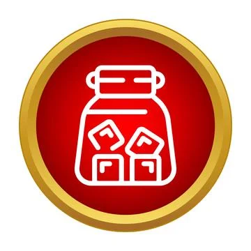 Sugar cubes inside a jar icon concept Stock Illustration