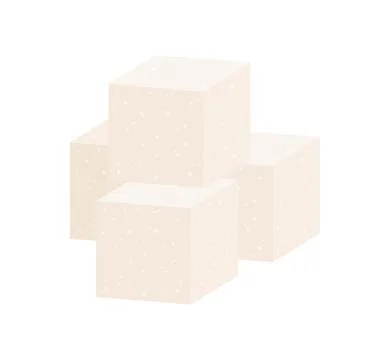 Sugar cubes isolated on a white background. Flat vector illustration Stock Illustration