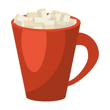 Sugar cubes in mug isolated Stock Illustration