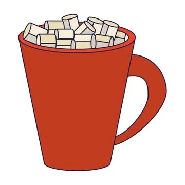 Sugar cubes in mug isolated Stock Illustration