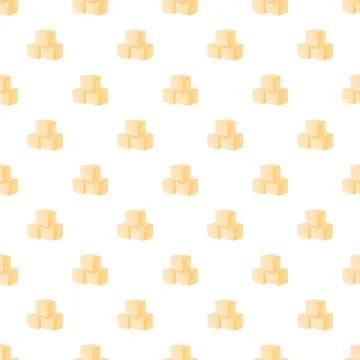 Sugar cubes pattern forming a sweet seamless background Stock Illustration