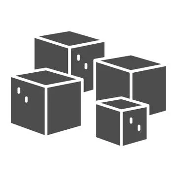 Sugar cubes solid icon, Coffee time concept, White refined sugar sign on white イラスト素材