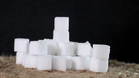 Sugar cubes stacked together - excess sugar Stock Footage 158977325