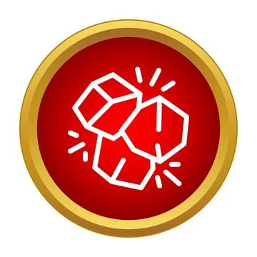 Sugar cubes vector icon red round label Stock Illustration