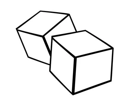 Sugar cubes - vector linear image for logo, pictogram or coloring. Illustrazione stock