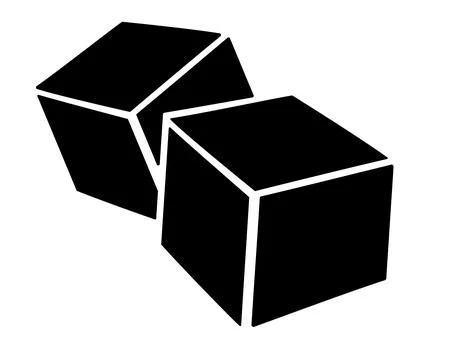 Sugar cubes - vector silhouette image for logo, icon or stencil. Two sugar cubes Stock Illustration