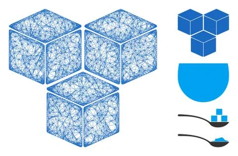 Sugar Cubes Web Vector Mesh Illustration Stock-Illustration
