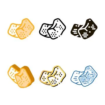 Sugar designs cubes icon vector outline Stock Illustration