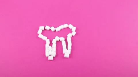 Sugar destroy tooth. Stop motion, animation Stock Footage 201907506