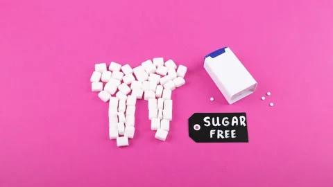 Sugar destroy tooth. Stop motion, animation Stock Footage 205078445