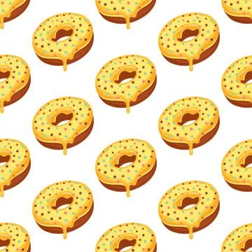 Sugar donut seamless pattern Stock Illustration