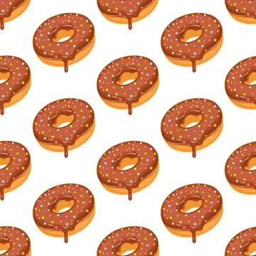 Sugar donut seamless pattern Stock Illustration