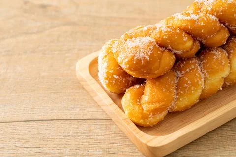 Sugar doughnut in spiral shape 스톡 사진