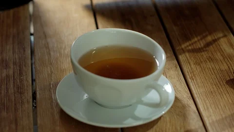 Sugar Droping In To Tea Stock Footage 93086295