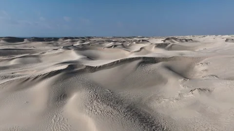 Sugar Dunes, drone shot of white sand dunes in Oman Stock Footage 331706478
