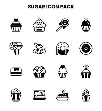 Sugar DuoTone Bundle Icons Pack Stock Illustration