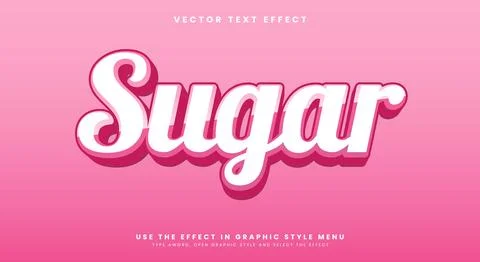 Sugar Editable Text effect Template Stock Illustration