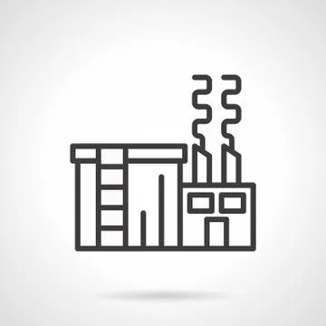 Sugar factory black line vector icon Illustrazione stock