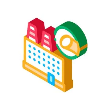 Sugar Factory isometric icon vector illustration Stock Illustration