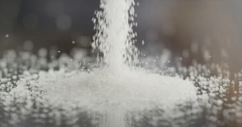 Sugar falls on a mirror surface Stock Footage 200256467