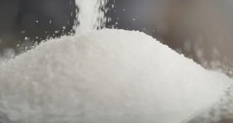 Sugar falls on a mountain of sugar Stock Footage 197869838