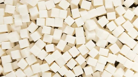 Sugar in the form of cubes, top view. Stock Footage 138582208