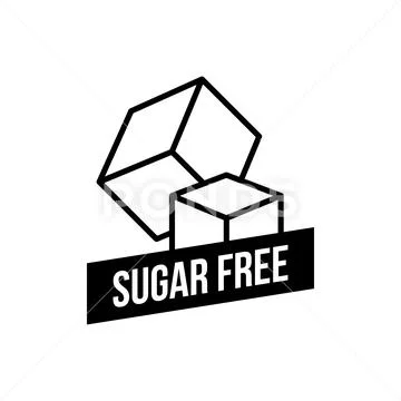 Sugar free foods Icon. Black and white designs, can be used as stamps ...