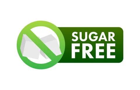 Sugar free green button. Round green label. Vector stock illustration Stock Illustration