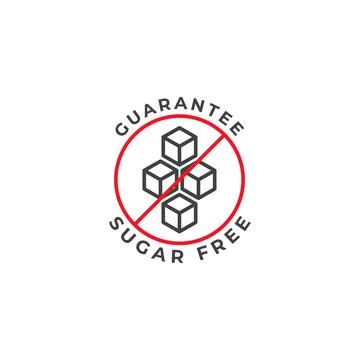 Sugar free, guarantee label. Vector icon template Stock Illustration