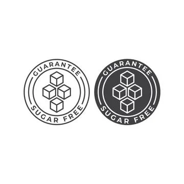 Sugar free, guarantee label. Vector icon template Stock Illustration