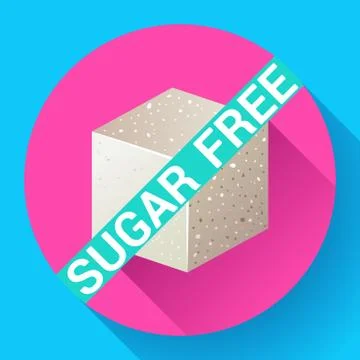 Sugar free icon flat Stock Illustration