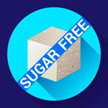 Sugar free icon flat Stock Illustration