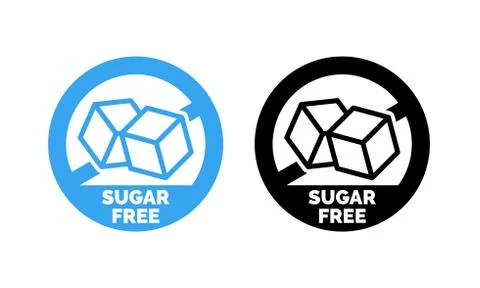Sugar free label vector sugar cubes Illustrazione stock