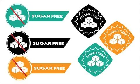 Sugar free labels Stock Illustration