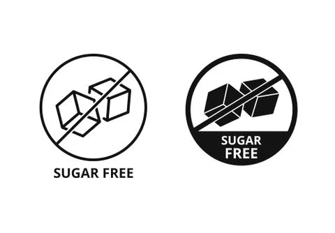 Sugar free signs vector set of food labels Stock Illustration