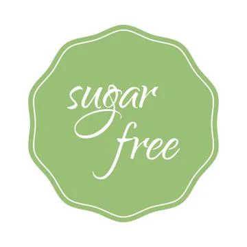 Sugar free sticker. Vector label illustration. Healthy food symbol isolated Illustration