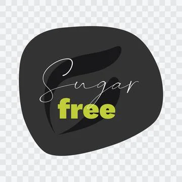 Sugar Free vector icon. Isolated label on transparent background. Gray green Illustration