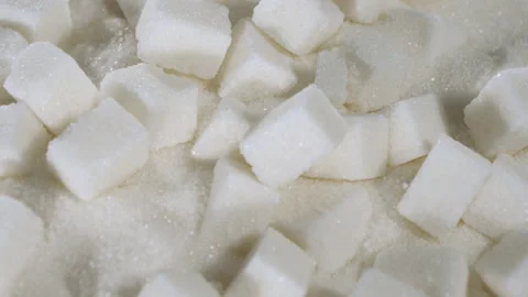 Sugar granules are on a table on granulated sugar Stock Footage 178465257