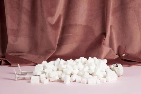 Sugar grave pink skeleton Stock Photos