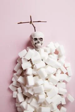 Sugar grave pink skeleton Stock Photos