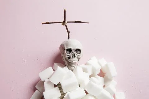 Sugar grave pink skeleton Stock Photos