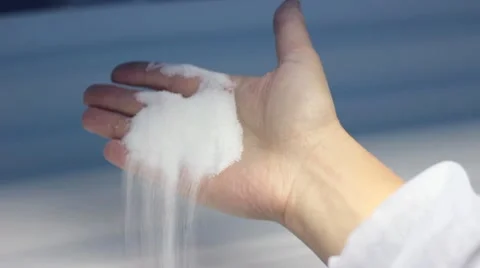 Sugar in hand, quality control Stock Footage 9025903