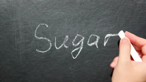 Sugar - hand write word on blackboard, diabetes concept 스톡 동영상 94039927