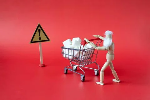 Sugar hazard warning concept Stock Photos