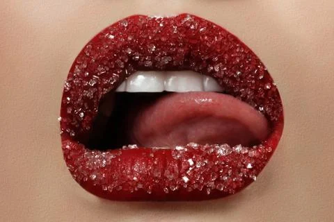 Sugar on lips Foto stock