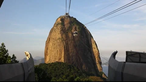 Sugar Loaf Mountain and cable car Rio de Janeiro Brazil FULL HD 1080P Stockbeeldmateriaal 7753854